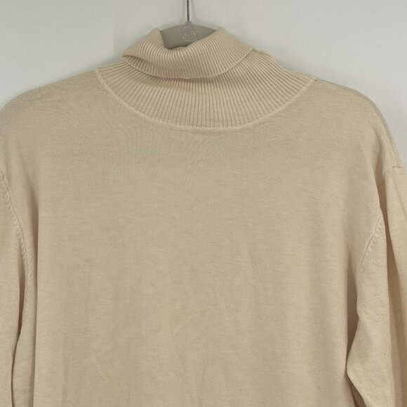 SANGTREE Women's XXL Soft Turtleneck Sweater Heather Cream Lightweight Viscose - Picture 5 of 8